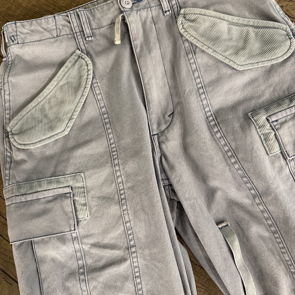 R13 Cropped Cargo Trousers Pants 28 R Ice Blue